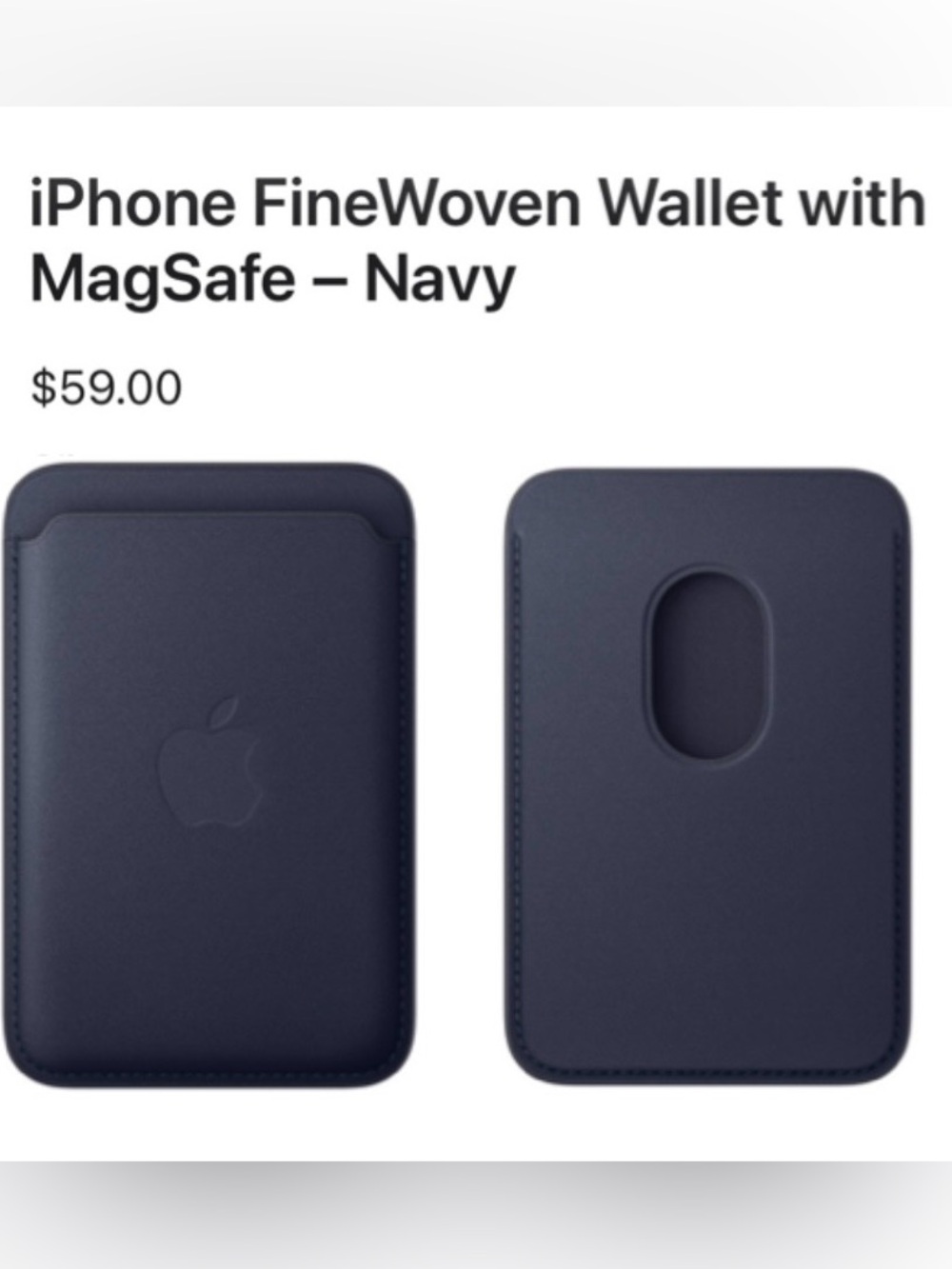 Apple iPhone FineWoven Wallet with MagSafe & Find My - Navy, Sealed, New in Box - Picture 2 of 4